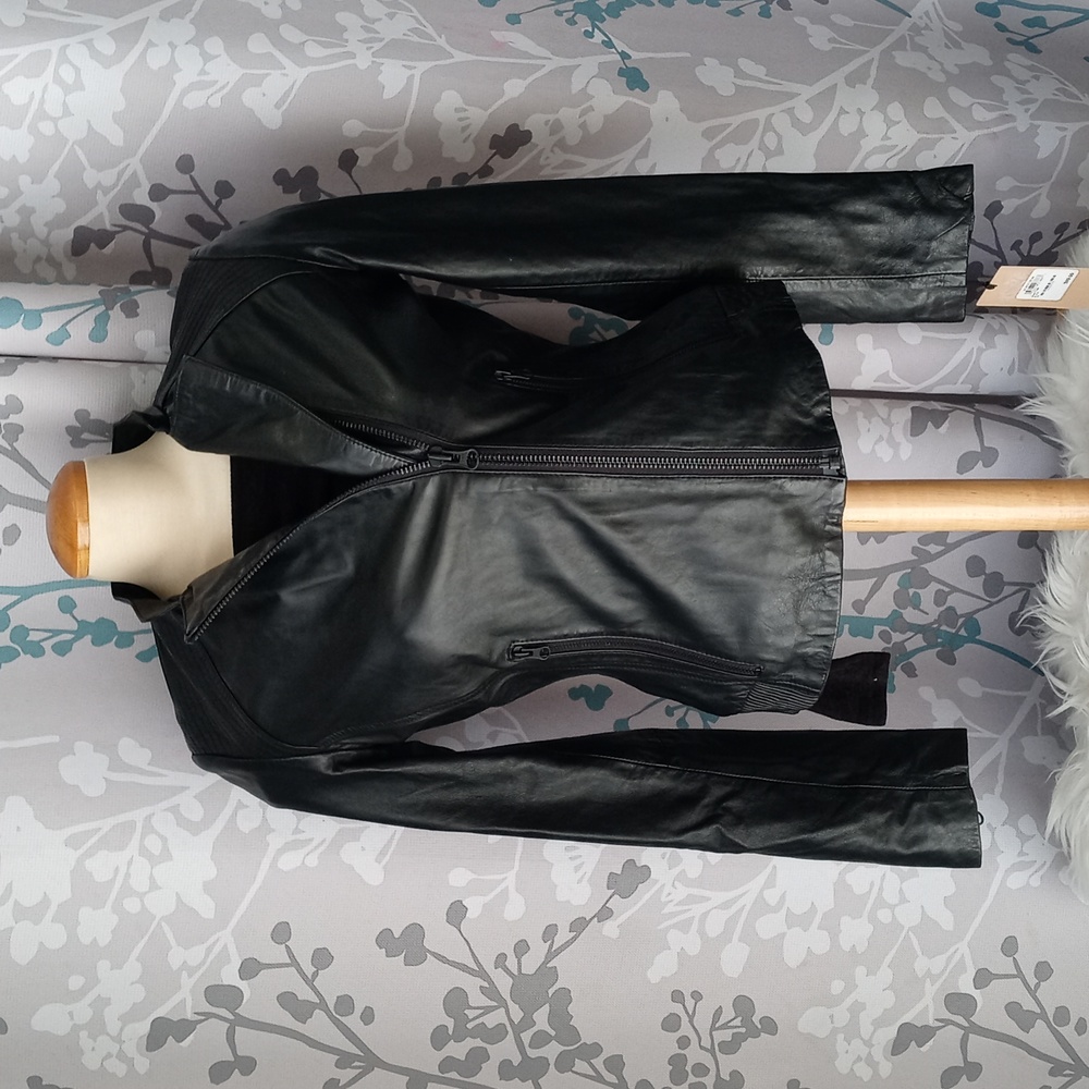 Halogen !NEW! 100% leather black Jacket